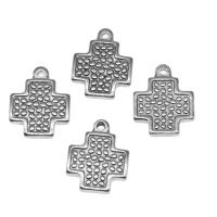 Roestvrij staal Cross Hangers, Oversteken, silver plated, 19x15x3mm, Ca 100pC's/Bag, Verkocht door Bag