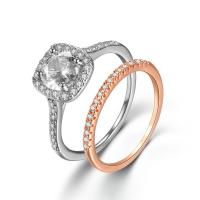 Kubisk Zircon Mässing Finger Ring, plated, micro bana cubic zirconia, fler färger för val, 16x51mm, Säljs av PC