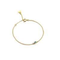 Messing Armband, gold plated, voor vrouw & met strass, 3.75mm, Verkocht door Strand