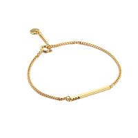 Messing Armband, met 1.18 inch extender keten, gold plated, voor vrouw & met strass, 24x1.85mm, Per verkocht Ca 6.3 inch Strand