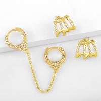 Trendy ear cuffs, Messing, plated, mode sieraden & micro pave zirconia, meer kleuren voor de keuze, Verkocht door pair