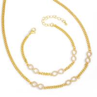 Cubic Zircon Micro Pave Brass Necklace fashion jewelry & micro pave cubic zirconia Sold By Strand