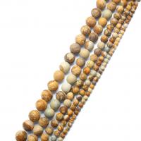 Natural Picture Jasper Beads Round polished DIY Sold By Strand