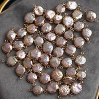 Sladkovodní Pearl Přívěsky, s Mosaz, Nepravidelné, barva pozlacený, DIY, bílý, nikl, olovo a kadmium zdarma, 9-11mm, 5PC/Bag, Prodáno By Bag