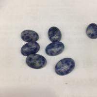 Gemstone Cabochons, Blauw Spot, Ovaal, gepolijst, DIY & verschillende grootte voor keus, blauw, 8-12mm, 20pC's/Bag, Verkocht door Bag