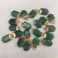 Poludrago kamenje Privjesci Nakit, Green Spot Stone, s Cink Alloy, zlatna boja pozlaćen, možete DIY, zelen, 10x18mm, 20računala/Torba, Prodano By Torba