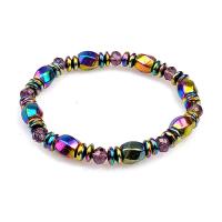 Pulsera de joyería magnética, Hematite, elástico & Bricolaje, multicolor, 190x8mm, Vendido para aproximado 7.5 Inch Sarta