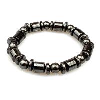 Hämatit Armband, Modeschmuck & elastisch & DIY & mit Magnet, schwarz, 190x8mm, verkauft per ca. 7.5 ZollInch Strang