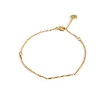 Messing Armbanden, met 1.18 inch extender keten, gold plated, voor vrouw & met strass, 20mm,3.5mm, Per verkocht Ca 6.3 inch Strand