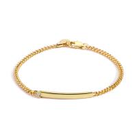 metal Pulsera, chapado en color dorado, para mujer & con diamantes de imitación, 3.7mm,33mm, Vendido para aproximado 7.87 Inch Sarta