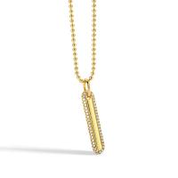 Collier en laiton cubique Zircon Micro Pave, avec 1.96 inch chaînes de rallonge, Placage de couleur d'or, pavé de micro zircon & pour femme, 5x25mm, Vendu par Environ 17.71 pouce brin