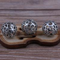 Cink ötvözet Hollow Gyöngyök, galvanizált, DIY, ezüst, 10mm*10mm, Által értékesített PC