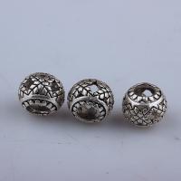 Cink ötvözet Hollow Gyöngyök, galvanizált, DIY, ezüst, 10mm*8mm, Által értékesített PC