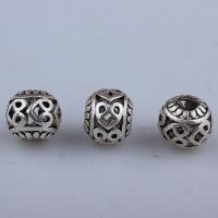 Grânulos oco de liga de zinco, banhado, DIY, prateado, 10mm*8mm, vendido por PC