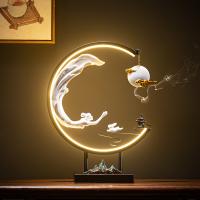 Backflow Incense Burner Porcelain plated for home and office & durable & with LED light Sold By PC