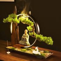 Backflow Incense Burner Porcelain plated for home and office & durable & with LED light Sold By PC