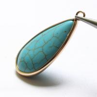 Turquoise přívěsek, tyrkysový, s Mosaz, á, DIY, více barev na výběr, 30x16mm, 2PC/Bag, Prodáno By Bag