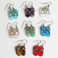 Pendientes de Gemas, metal, con Piedra natural, Joyería & Bricolaje & para mujer, más colores para la opción, 12*33mm, Vendido por Par