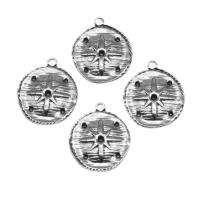 Stainless Steel Pendant Setting Round silver color plated Approx Sold By Bag