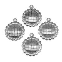 Stainless Steel Pendants Round silver color plated Approx Sold By Bag