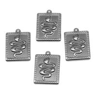 Pendants Jewelry Cruach dhosmálta, Cearnóg, dath airgid plated, 21x15x3mm, Thart 100ríomhairí pearsanta/Mála, Díolta De réir Mála