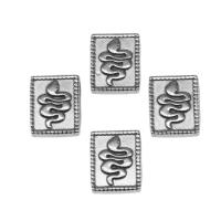 Roestvrij staal cabochons, Plein, silver plated, 13x10x3mm, Ca 100pC's/Bag, Verkocht door Bag