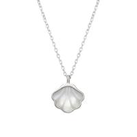 Sterling Silver Halsband, 925 sterling silver, med White Shell, med 1.96 inch extender kedja, Shell, plated, för kvinna, fler färger för val, 12x15mm, Såld Per Ca 15.74 inch Strand