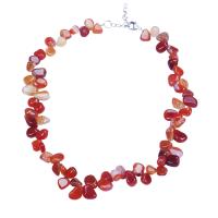 Achat Halskette, Modeschmuck, rot, 10*12mm, verkauft per ca. 51 cm Strang