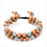 Edelstein Woven Ball Armbänder, Naturstein, mit Amazonit, Einstellbar & Modeschmuck, keine, verkauft von Strang