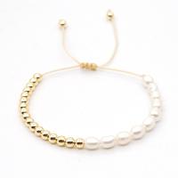 Pulseras de Perlas Freshwater, Perlas cultivadas de agua dulce, con Acrílico, para mujer, Blanco, Vendido para 11.02 Inch Sarta