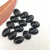 Agate Cabochon Black Agate Oval polished DIY black Sold By Bag