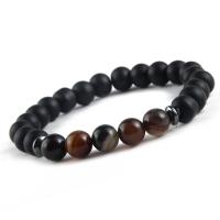 Gemstone Náramky, Abrazine Stone, módní šperky & unisex, více barev na výběr, 200x8mm, Prodáno za Cca 7.9 inch Strand