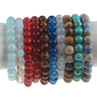 Pulseiras de pedras preciosas, Pedra natural, joias de moda & unissex, Mais cores pare escolha, 180x8mm, vendido para Aprox 7.1 inchaltura Strand