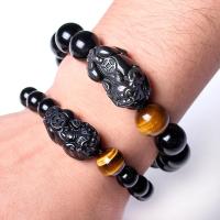 Edelsteen armbanden, Obsidian, met Tiger Eye, mode sieraden & verschillende grootte voor keus, meer kleuren voor de keuze, Verkocht door Strand