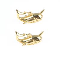 Messing hangers, Vis, gold plated, DIY, nikkel, lood en cadmium vrij, 19x11mm, Gat:Ca 3mm, Verkocht door PC