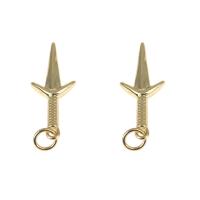 Messing hangers, gold plated, DIY, nikkel, lood en cadmium vrij, 22x9x2mm, Gat:Ca 3mm, Verkocht door PC