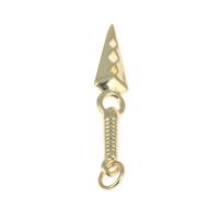 Messing hangers, gold plated, DIY, nikkel, lood en cadmium vrij, 17x5x2mm, Gat:Ca 3mm, Verkocht door PC