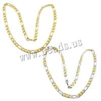 Ketting van edelstaal ketting, Roestvrij staal, plated, figaro ketting, meer kleuren voor de keuze, 18x8x2mm, 13x8x2mm, Lengte Ca 23.5 inch, 10strengen/Lot, Verkocht door Lot