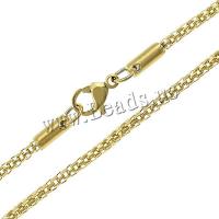 Ketting van edelstaal ketting, Roestvrij staal, gold plated, lantaarn keten, 2mm, Lengte Ca 19.5 inch, 10strengen/Lot, Verkocht door Lot