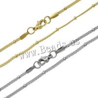 Stainless Steel Chain Ogrlica, Nehrđajući čelik, zlatna boja pozlaćen, više boja za izbor, 1.5mm, 1x2mm, Dužina Približno 19.5 inčni, 10pramenovi/Lot, Prodano By Lot