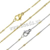 Ketting van edelstaal ketting, Roestvrij staal, plated, twist ovale keten, meer kleuren voor de keuze, 3x1.5x0.2mm, 1.5x1x0.3mm, Lengte Ca 18.5 inch, 10strengen/Lot, Verkocht door Lot