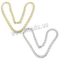 Stainless Steel Chain Ogrlica, Nehrđajući čelik, pozlaćen, rubnik lanac, više boja za izbor, 13x9x2mm, Dužina Približno 24 inčni, 5pramenovi/Lot, Prodano By Lot