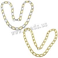 Stainless Steel Chain Ogrlica, Nehrđajući čelik, pozlaćen, rubnik lanac, više boja za izbor, 22.50x11.50x3mm, Dužina Približno 24 inčni, 5pramenovi/Lot, Prodano By Lot