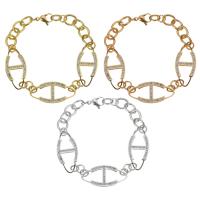 Bracciale gioielli in acciaio inossidabile, acciaio inox, placcato, gioielli di moda & per la donna & con strass, nessuno, 30x14mm,8mm, Venduto per 7.5 pollice filo