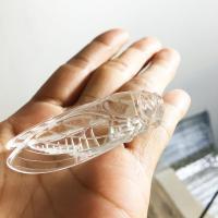 Clear Quartz Dekoration, Cikade, Carved, hvid, 60x20mm, Solgt af PC