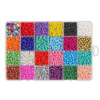 Perles de verre rocaille arc-en-ciel, cristal, avec Boîte en plastique, rectangle, 24 couleurs & DIY & normes différentes pour le choix, multicolore, 192x130x22mm, Vendu par boîte