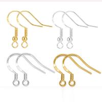 Brass Hook Earwire plated DIY nickel lead & cadmium free Sold By Bag