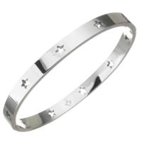 Brazalete del acero inoxidable, chapado en color de plata, Joyería & para mujer, 6mm,57x49mm, Vendido por UD