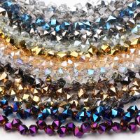 Contas de cristal bicone, vidro, banhado, DIY, Mais cores pare escolha, 4mm, 100PCs/Strand, vendido por Strand