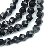 Natural Black Agaat kralen, Zwarte Agaat, gepolijst, DIY & gefacetteerde, zwart, 8mm, 45pC's/Strand, Verkocht door Strand